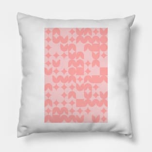 Girly Pinkish Geometric Pattern - Flowers & Stars #13 Pillow