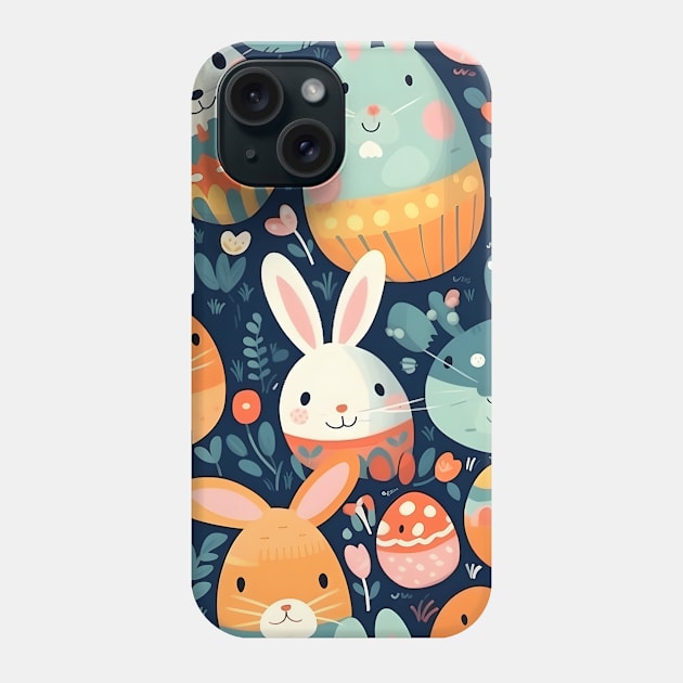 Hop into Easter with a Cool and Colorful Bunny and Egg Pattern Phone Case by MLArtifex