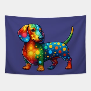 Mandala Dot Dachshund Tapestry