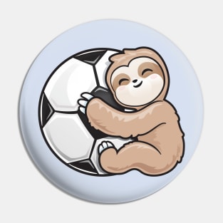 Soccer Adorable Sloth Loves Soccer Pin