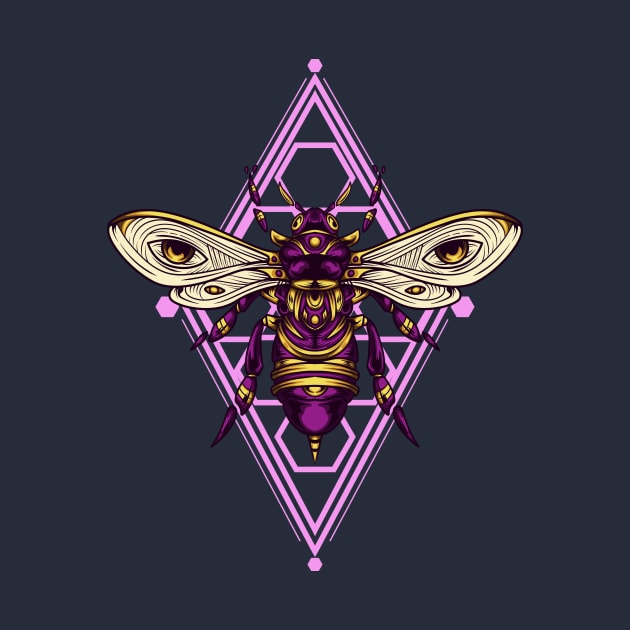 Purple Bee Ornament by Harrisaputra