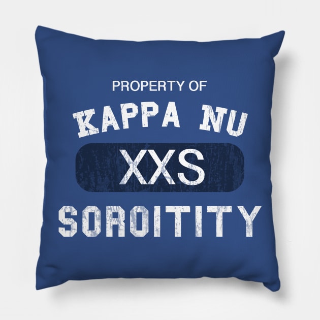 Property of Kappa Nu Soroitity Washed Out White Text Pillow by wyckedguitarist