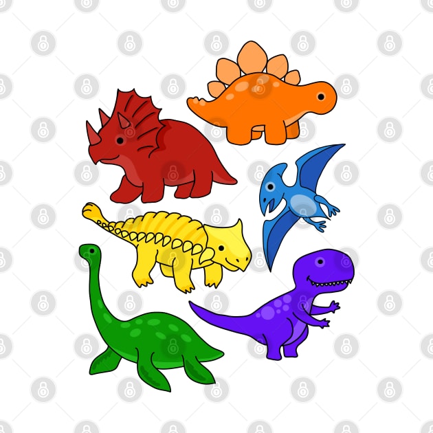 Rainbow Dinosaurs by Slightly Unhinged