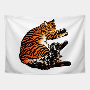 Fluffy Peaceful Tabby Tiger Tapestry