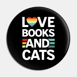 Books And Cats Pin