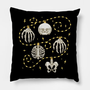 Skeleton Baubles Gold Chain Pillow