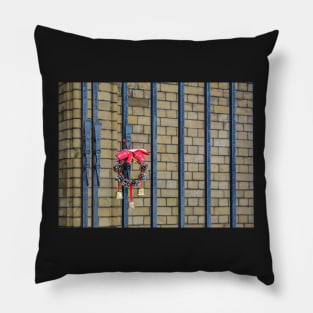 Christmas wreath on the church gates Pillow