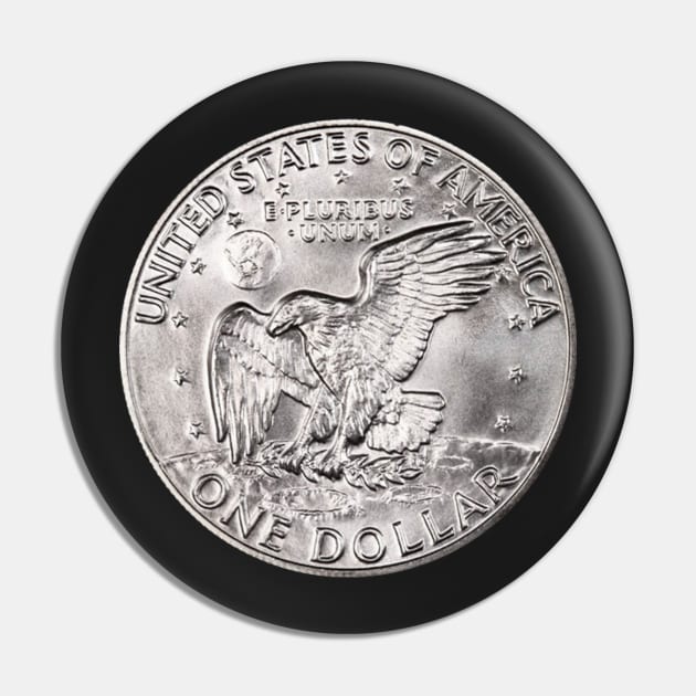 United States Eisenhower Dollar Coin Reverse Pin by EphemeraKiosk