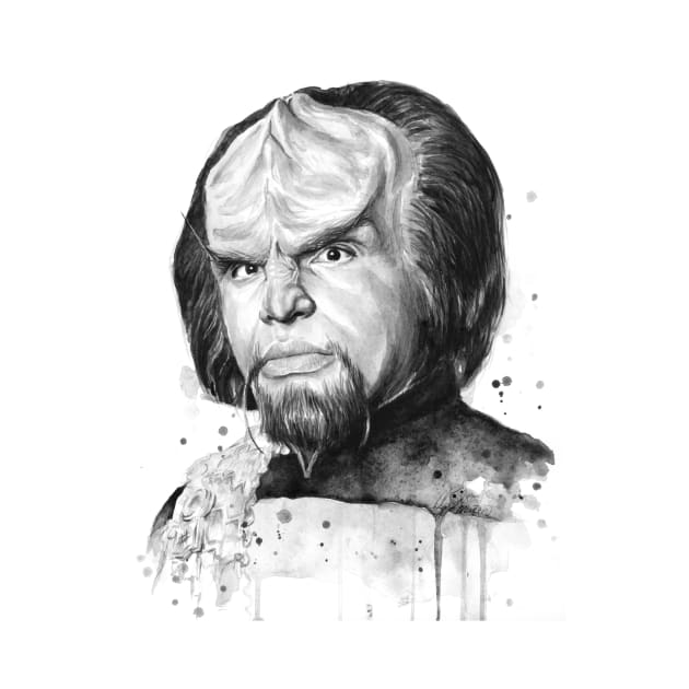 Worf Watercolor Painting by Olechka