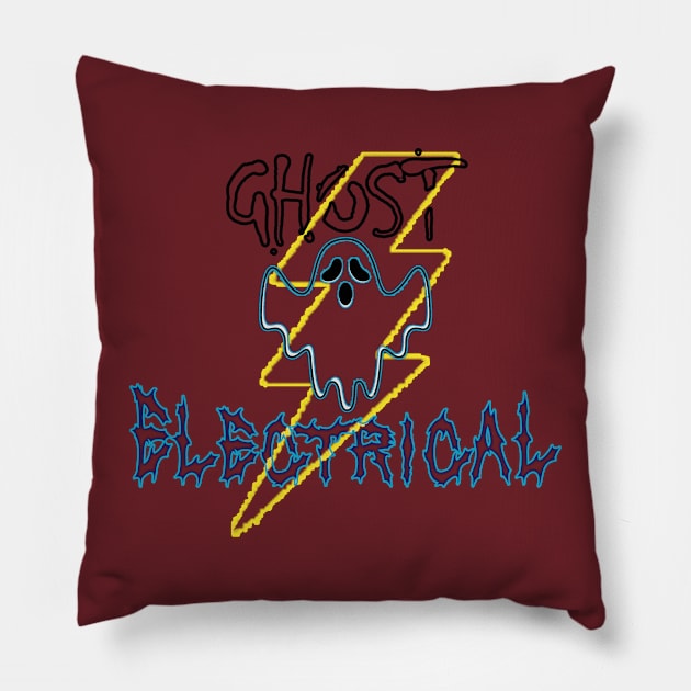 ghost electrical Pillow by nowsadmahi