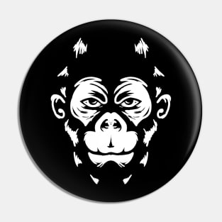 Gorilla face in white Pin