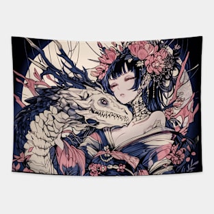 Geisha and Dragon 7802 Tapestry