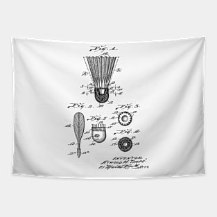 Shuttlecock Vintage Patent Hand Drawing Tapestry