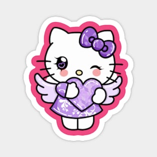 Purple Kitty Angel Magnet