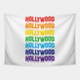 HOLLYWOOD Sign Rainbow Tapestry