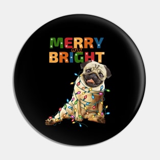Pug and Christmas lights and HO HO HO! Pug lovers Christmas time Pin