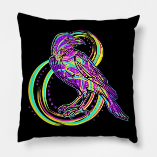 Raven Swirl Design Pillow