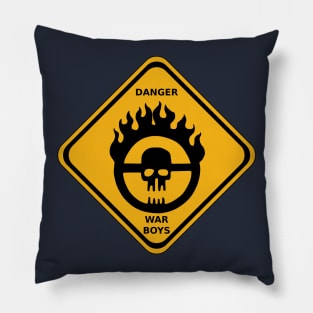 War Boys Danger Road Sign - Clean Edition Pillow