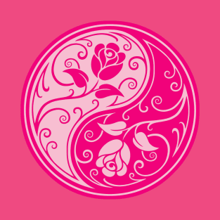 Pink Yin Yang Roses T-Shirt