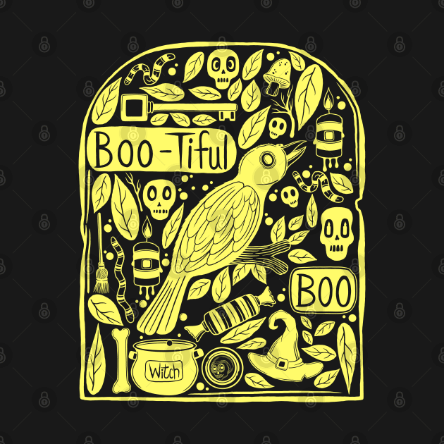 Tombstone Halloween Doodle - Slime Green by Scriptnbones