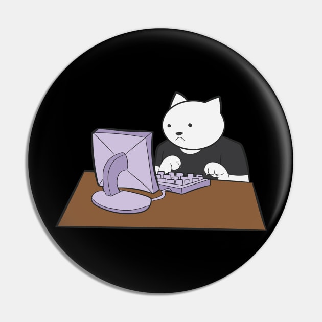 Computer Programming Shirt | Cat Coder Hacker Gift Pin by Gawkclothing