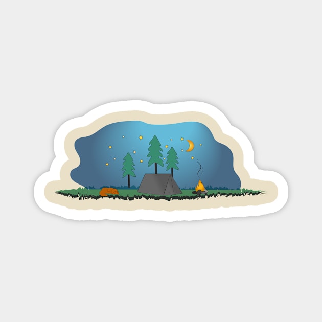 Camping night Magnet by MilenaS