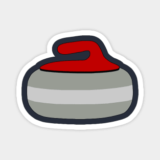 Red Curling Rock Magnet