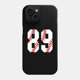 Baseball Number 89 #89 Baseball Shirt Jersey Favorite Player Biggest Fan Phone Case