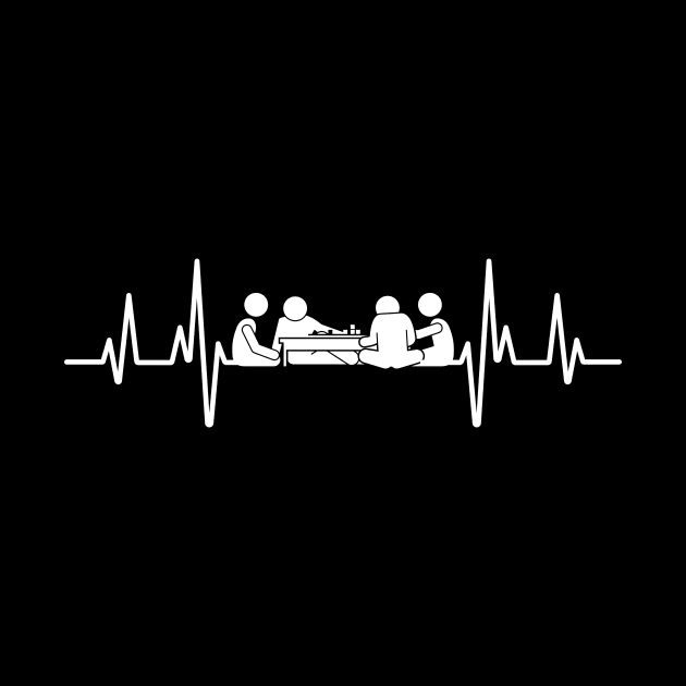 heartbeat and board gamers - white design for a board game aficionado/enthusiast/collector by BlueLightDesign