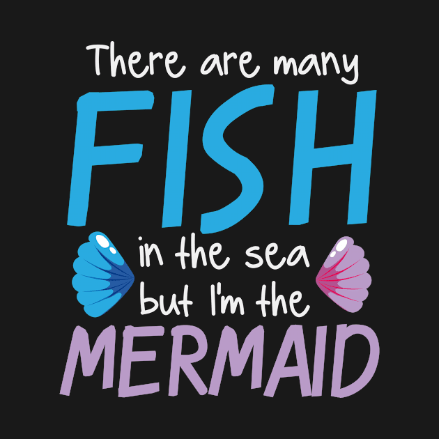 Mermaid Quote | Fish Shells Mermaids Girls Swim by DesignatedDesigner