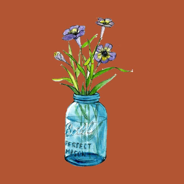 mason jar & flowers by sophiebeckham