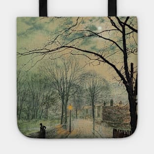 A Moonlit Stroll, Bonchurch, Isle of Wight by John Atkinson Grimshaw Tote