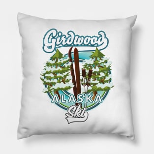 Girdwood Alaska ski logo Pillow