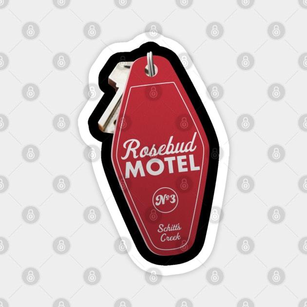 Schitt's Creek Rosebud Motel Key Tag, Retro design in red Magnet by YourGoods