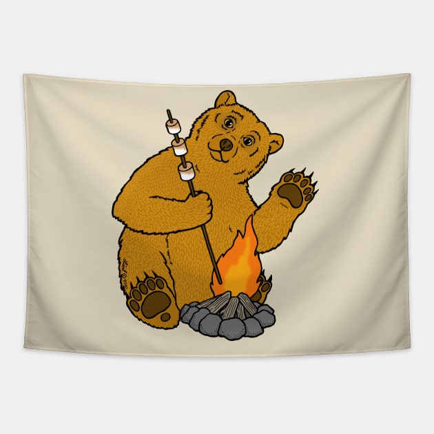 S'mores Bear Tapestry by HonuHoney