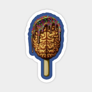 Creepy brain ice cream chocolate drip Magnet