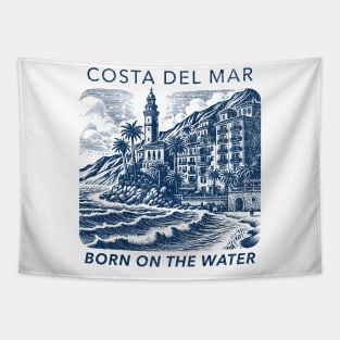 COSTA DEL MAR Born on the Water Vintage Distressed Style Tapestry