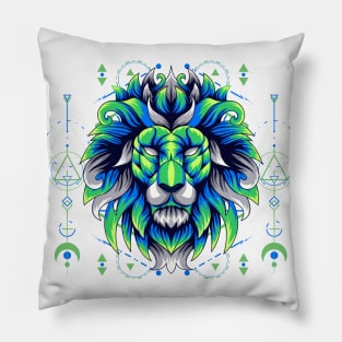 lion head graphic Pillow