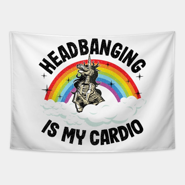 Headbanging Is My Cardio Funny Heavy Metal Tapestry by Kuehni