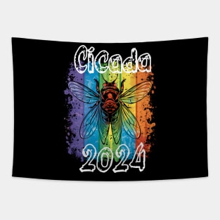 "Cicada 2024" Phenomenon,Rainbow design, Tee Tapestry