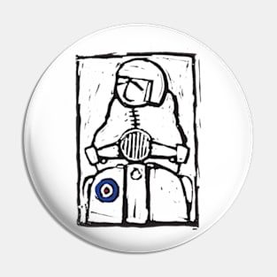 Classic Retro, Vintage,  Scooter, Scooterist, Scootering, Scooter Rider, Mod Art Pin