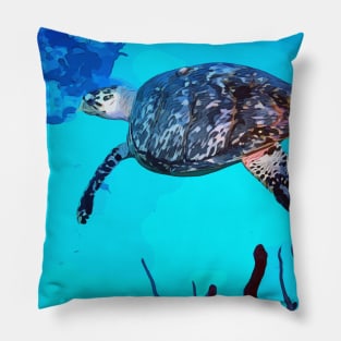 Bimini Scuba Diving Turtle Pillow