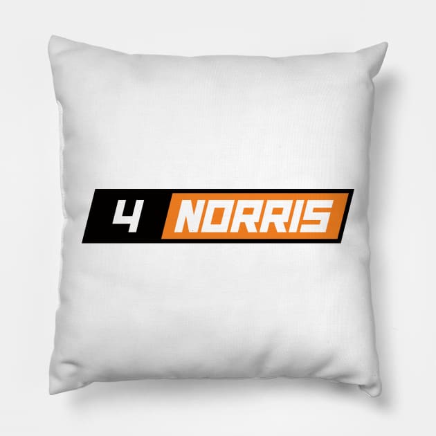 Lando Norris 4 F1 Driver Pillow by petrolhead