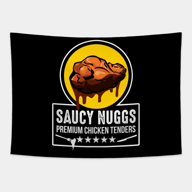 Saucy Nuggs Premium Chicken Tenders Tapestry by Lord Teesus