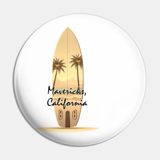 Surfing session Mavericks, California Pin