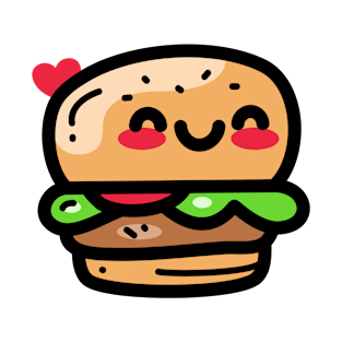 Doodle Burger Cute Hand Drawn Style T-Shirt