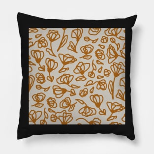 Poppies Line Art Pillow