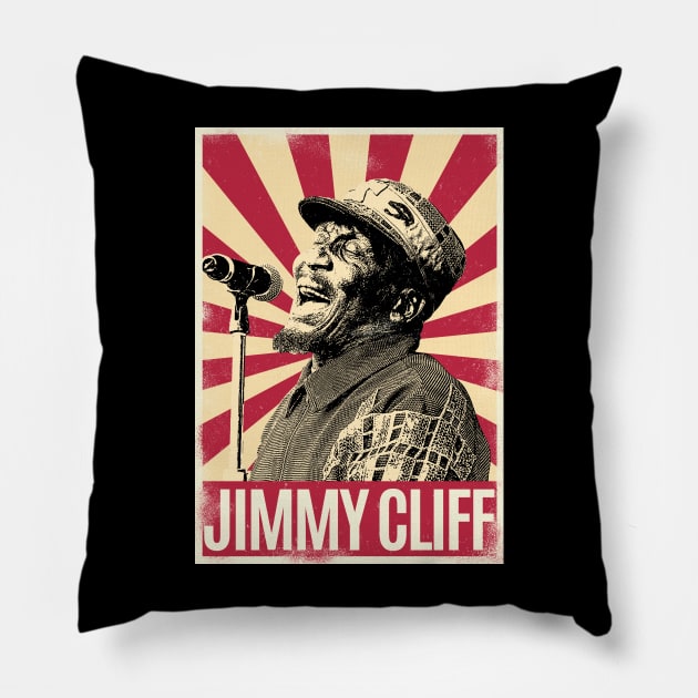 Retro Vintage Jimmy Cliff 80s Pillow by Play And Create