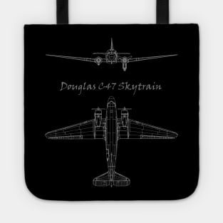 Douglas C-47 Skytrain Airplane Blueprint Tote