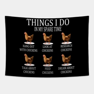 Things I Do In My Spare Time Funny Farmar Farm Chicken Lover Tapestry